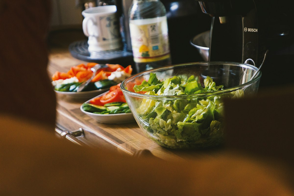 Greek salad with olives and feta